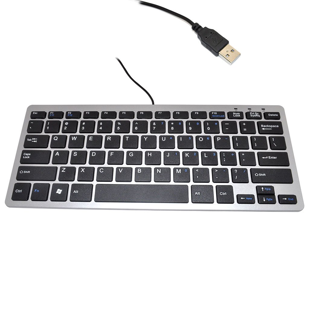 iKKEGOL Mini USB Slim Wired 78 Key Small Super Thin Compact Keyboard for Desktop Laptop PC Win 7