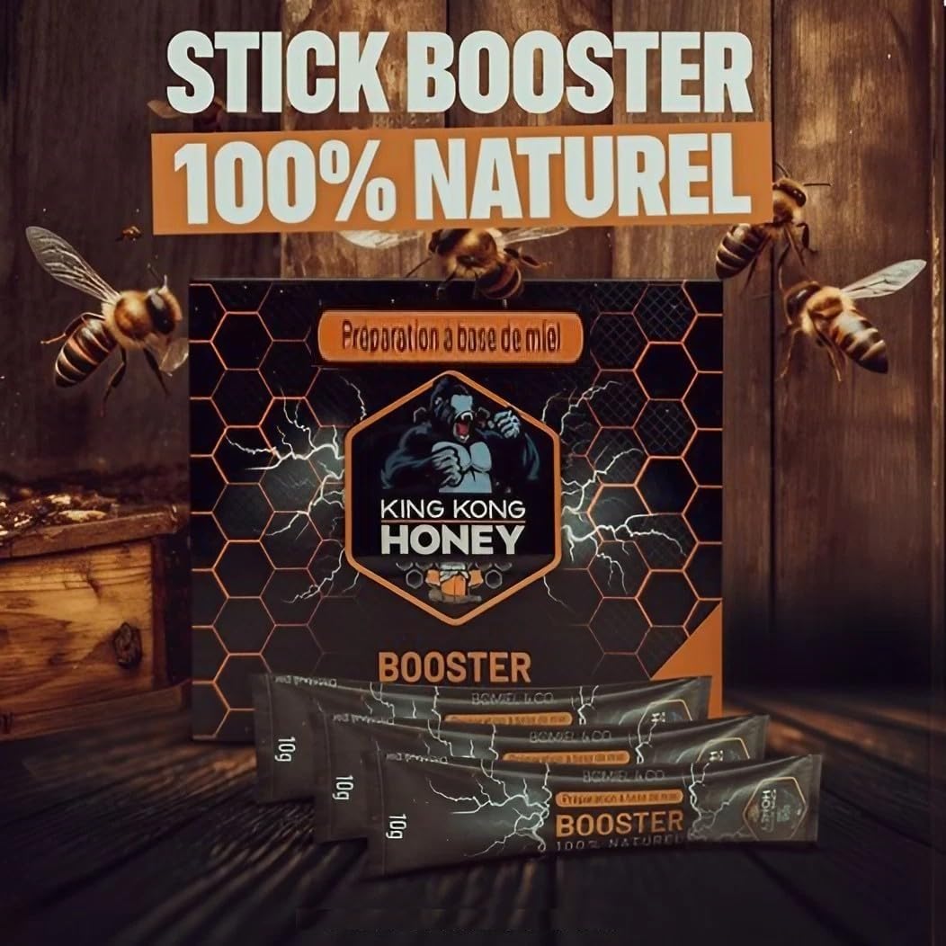 Miel King Kong : Boostez votre vitalité et votre énergie ! Fabrication francaise. Lot de 3-6 - 9 Sticks (3 SACHETS)