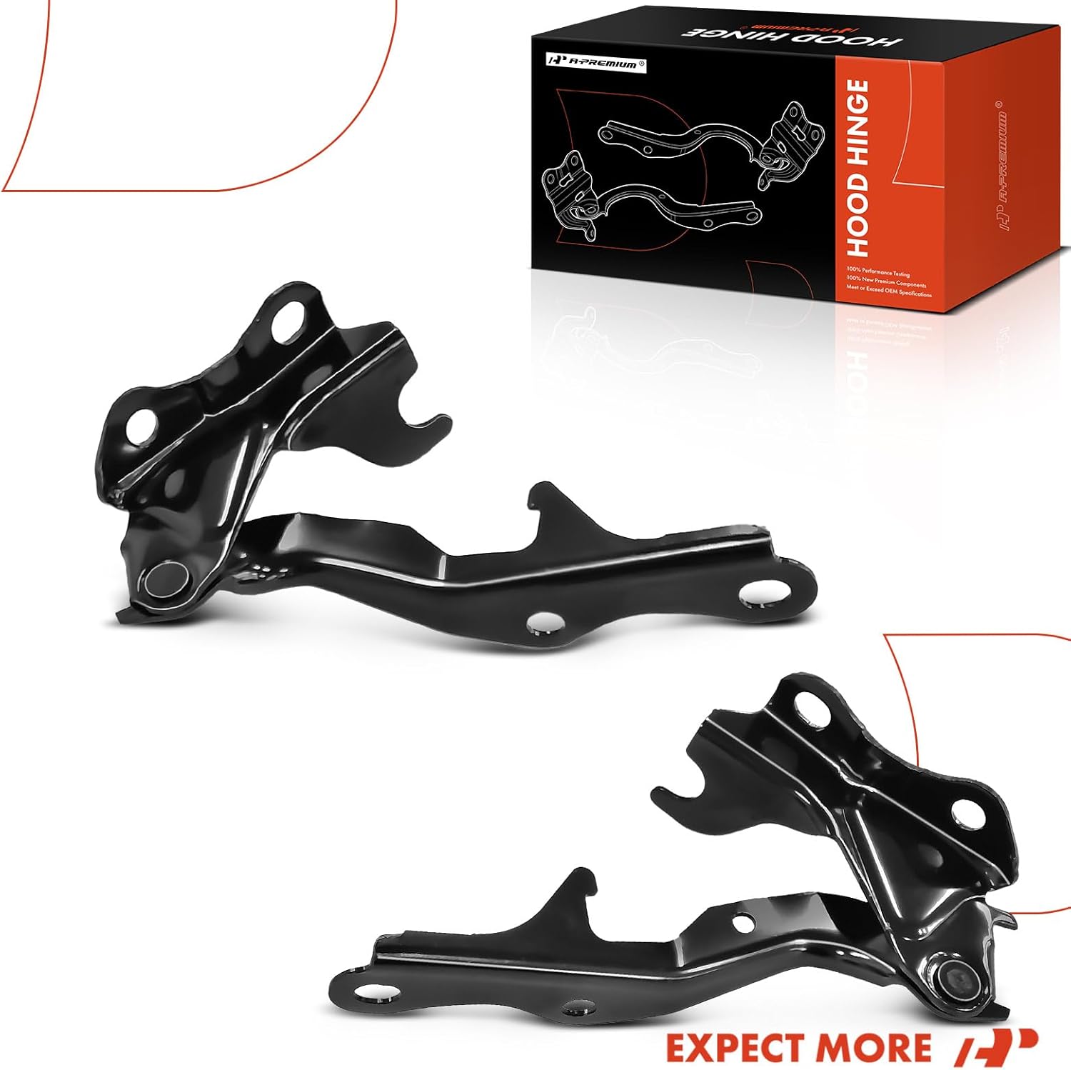 A-Premium Driver and Passenger Hood Hinges Compatible with Toyota Camry 1997 1998 1999, Set of 2 Front Left and Right Side Hood Hinges, Replace# 53420AA010, 53410AA010