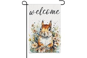 Welcome Autumn with Our Delightful Squirrel Welcome Fall Garden Flag: Adorn Your...