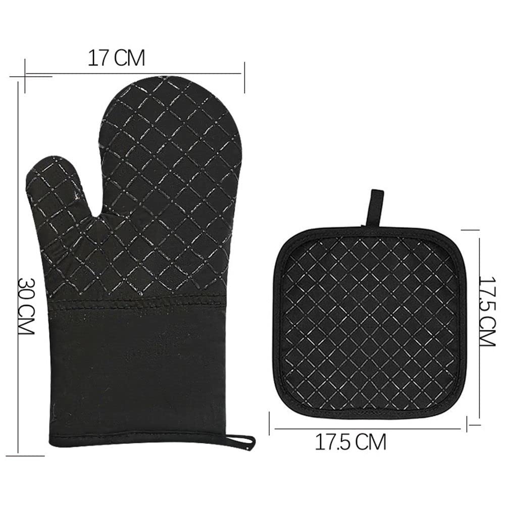 MRKU Guantes de Cocina para Hornear, Guantes de Cocina de algodón, Anti-Quemaduras, Antideslizantes, Resistentes al Calor.