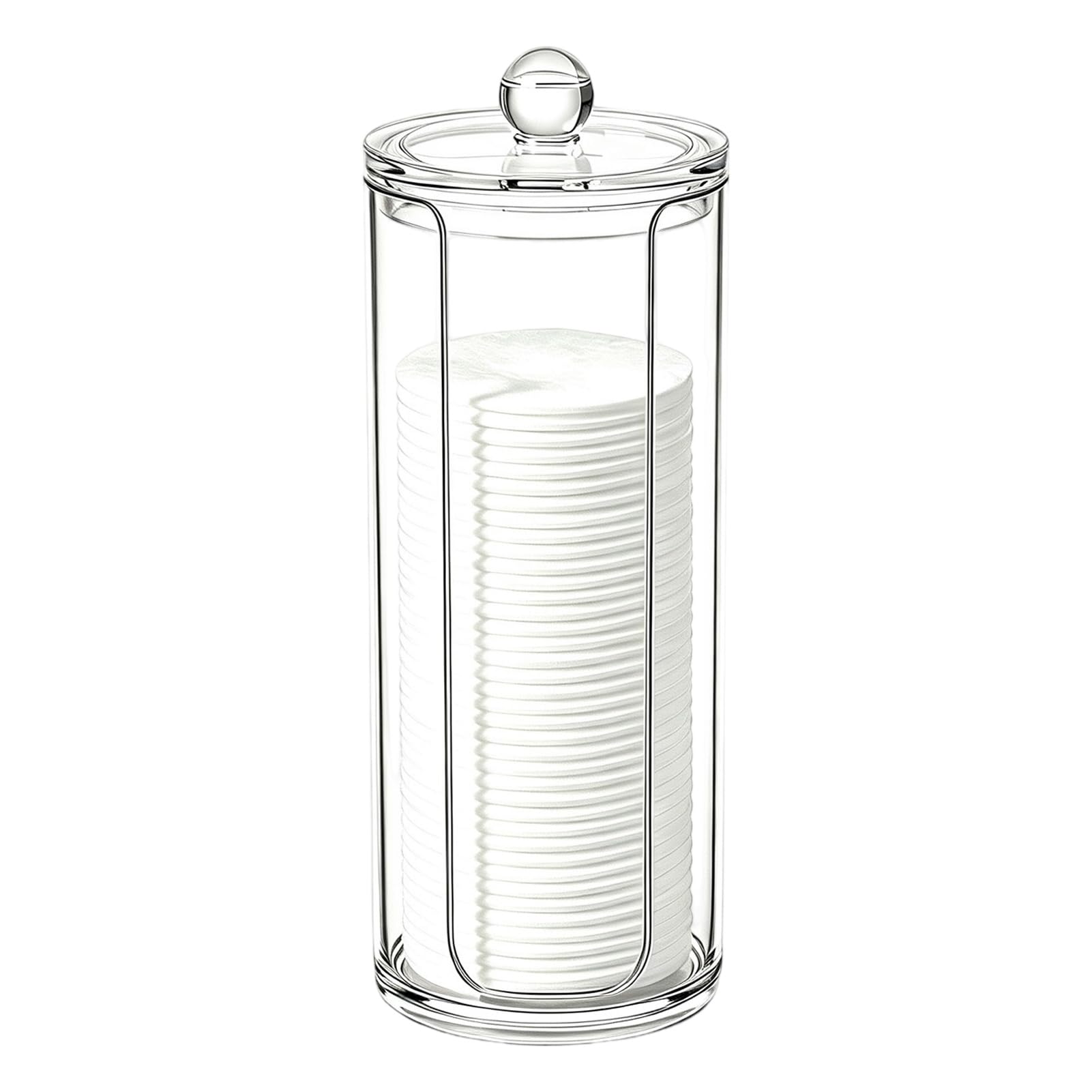 Photo 1 of Cotton Rounds Pad Holder Dispenser - 16oz Acrylic Container with Clear Lid