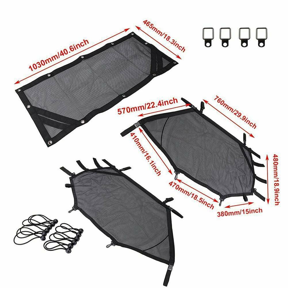 Filet de fenêtre Roll Cage Filet de Protection Avant arrière Droit et Gauche pour UTV Polaris RZR 570 800 1000 900 RZR XP Turbo 2015-2019 2 Portes