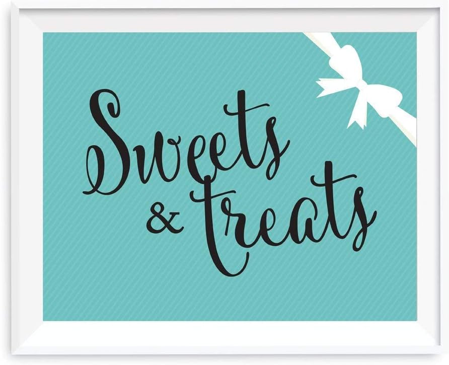 Andaz Press Bride & Co. Collection, Sweets and Treats Candy Dessert Buffet Party Sign, 8.5x11-inch, 1-pack, For Bridal Shower, Engagement, Wedding Event Decorations