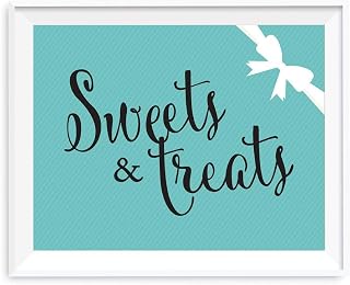Andaz Press Bride & Co. Collection, Sweets and Treats Candy Dessert Buffet Party Sign, 8.5x11-inch, 1-pack, For Bridal Shower, Engagement, Wedding Event Decorations