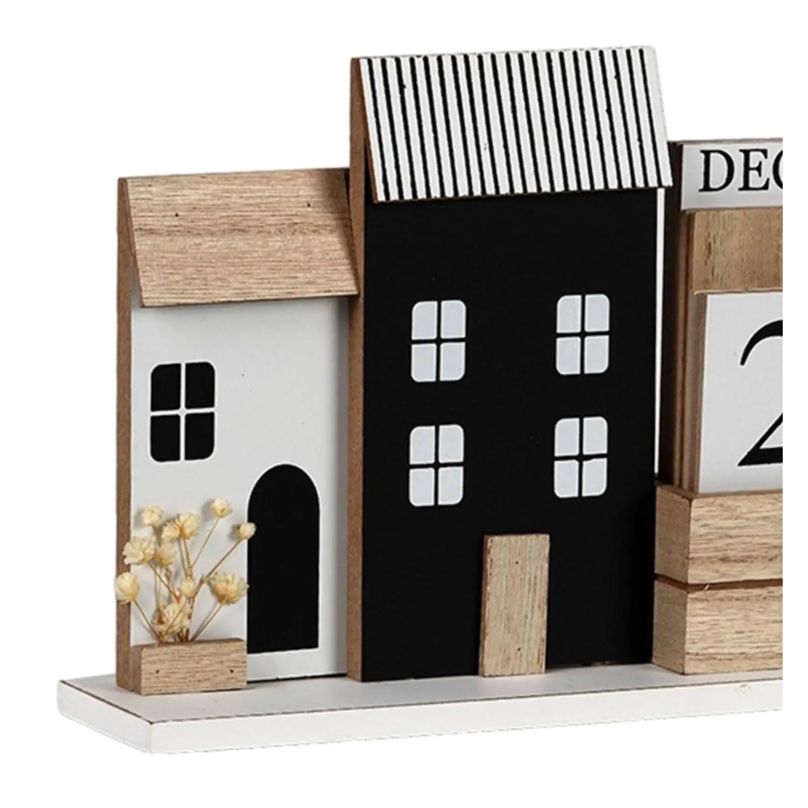 Tisch Dauerkalender aus Holz Kalenderrahmen Ornamente Tischdekoration, Holz Schreibtischkalender Holzkalender for Festival, DIY für Home Büro Dekoration