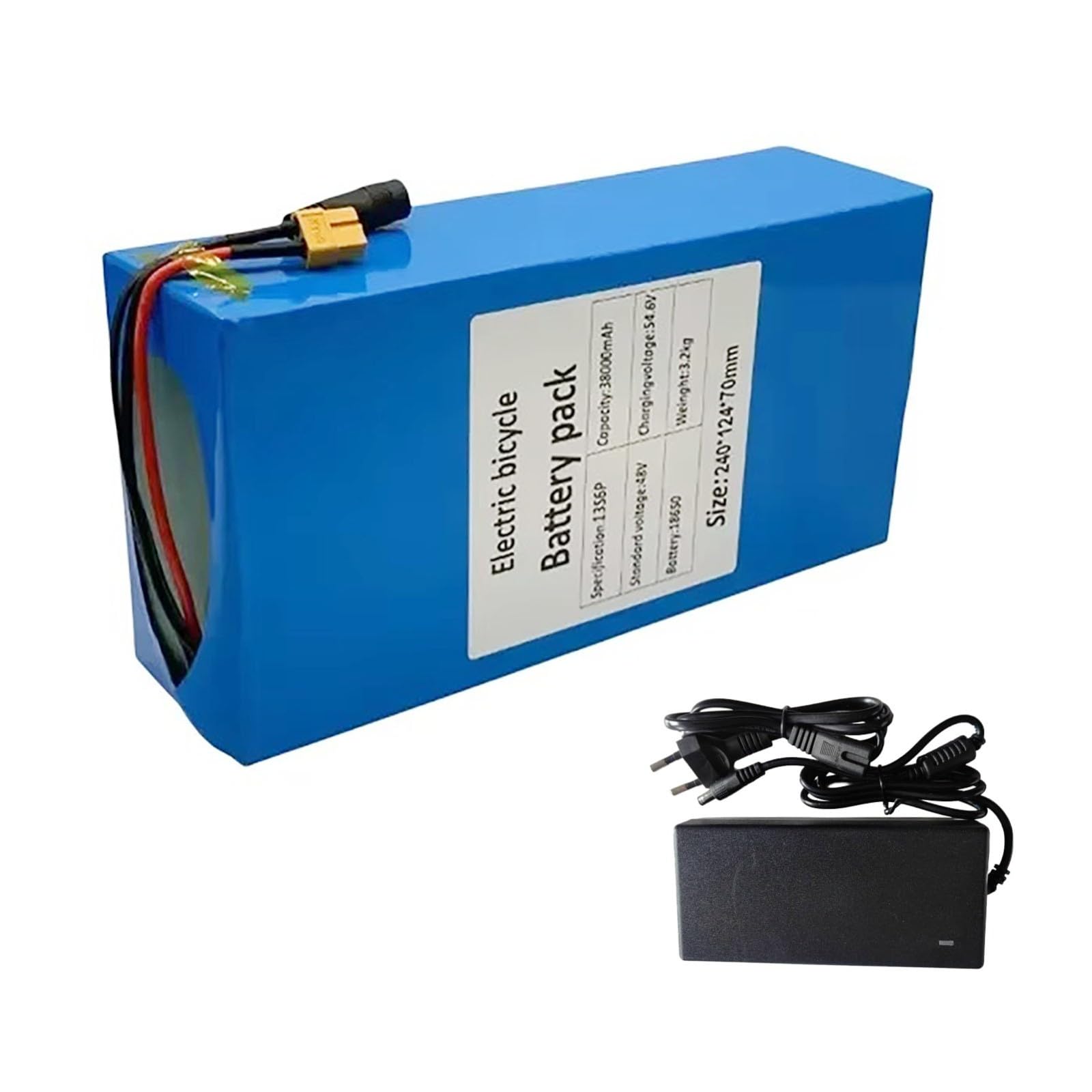 Batterie Lithium-ION Rechargeable 48 V 38 Ah pour Vélo Électrique 13S6P, avec Protection BMS