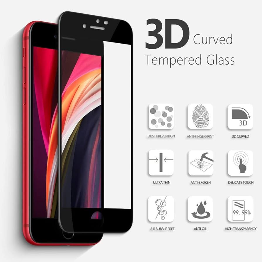 Amazon | HIDISC 3D強化保護ガラスフィルム for iPhone 7/8/SE2