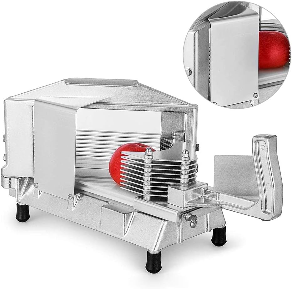 1/4" Blades Commercial Vegetable Fruit Slicer,Stainless Steel Tomato Slicer Cutter for Kitchen, Professional Mandalin Food Slicer Potato Veggie Onion Lemons Fruit Restaurant Quick Slicer Machine