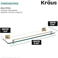 Vista 3 de Kraus Ventus KEA-17745BG - Estante de baño de vidrio con riel, acabado dorado cepillado, acabado dorado