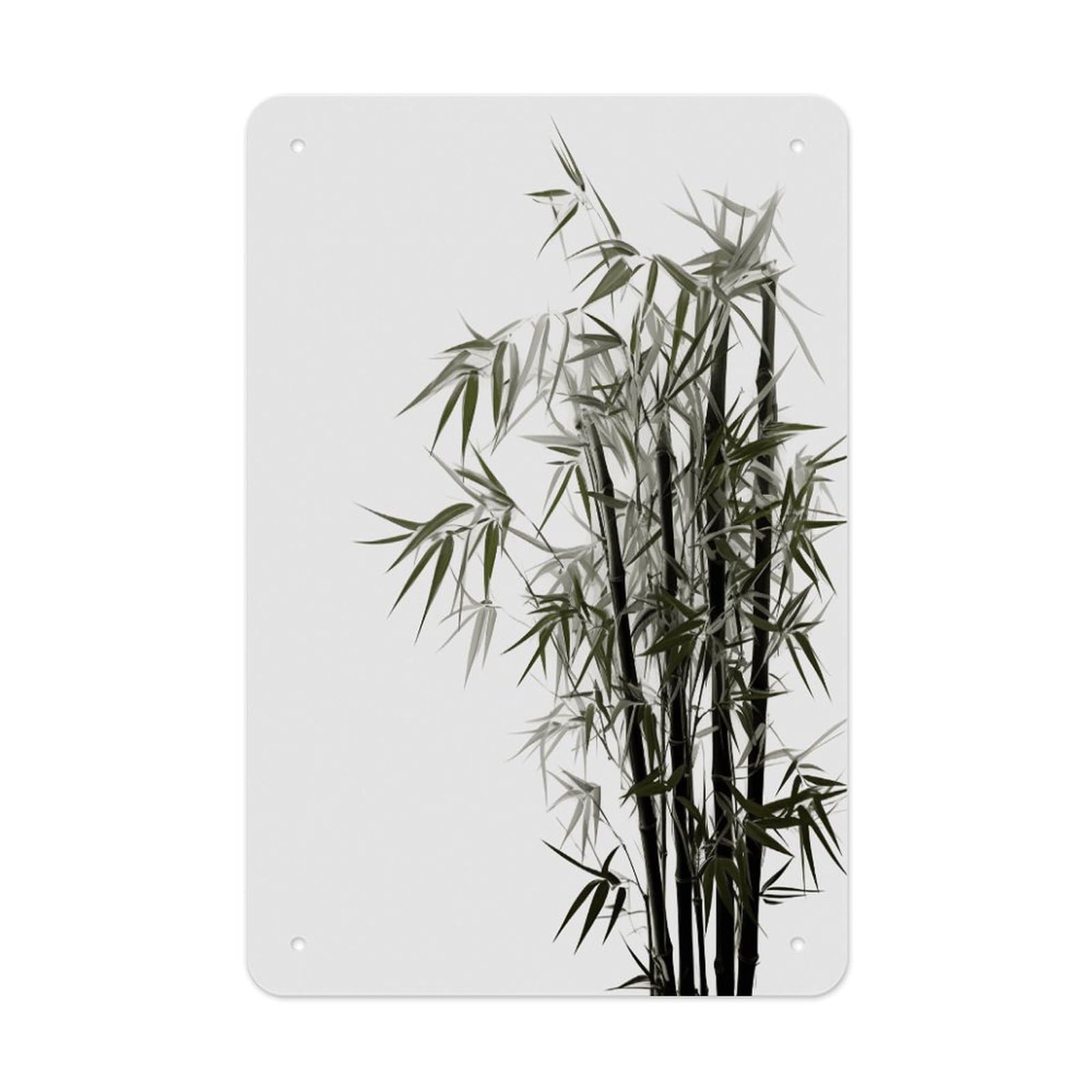 Asian Bamboo Metal Tin Sign Funny Vintage Metal Signs Metal Art Poster Man Cave Decor Retro Tin Sign for Home Office Kitchen Bar Cafe Garden Wall Decor 11.8 X 7.9 Inch