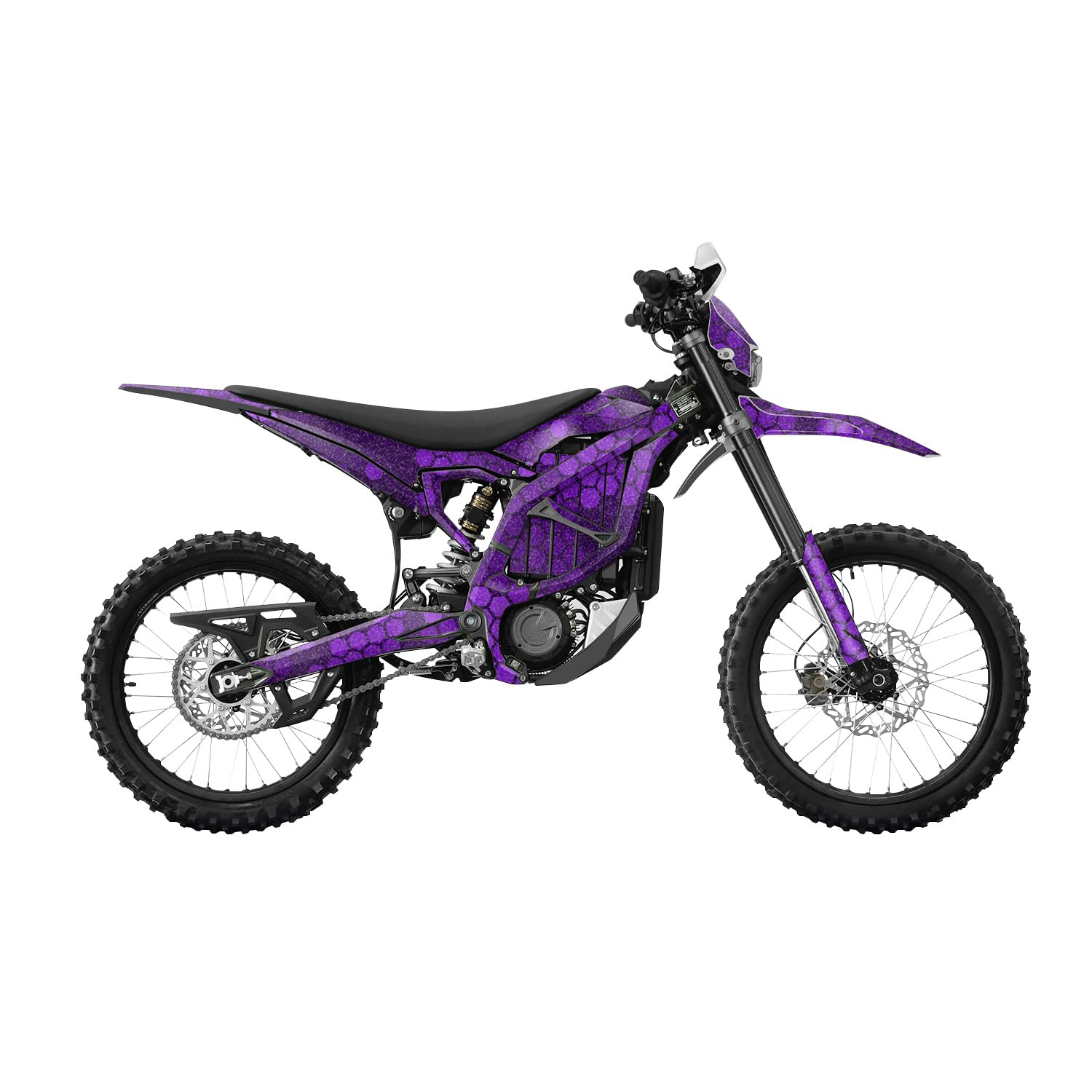 Glossy Glitter Surron Ultra Bee Graphics Kit Wrap - Purple Hexa Camo - Sur-Ron Skin - Premium 3M Vinyl Protective Wrap Decal Cover - Easy to Apply | Crafted in The USA by MightySkins