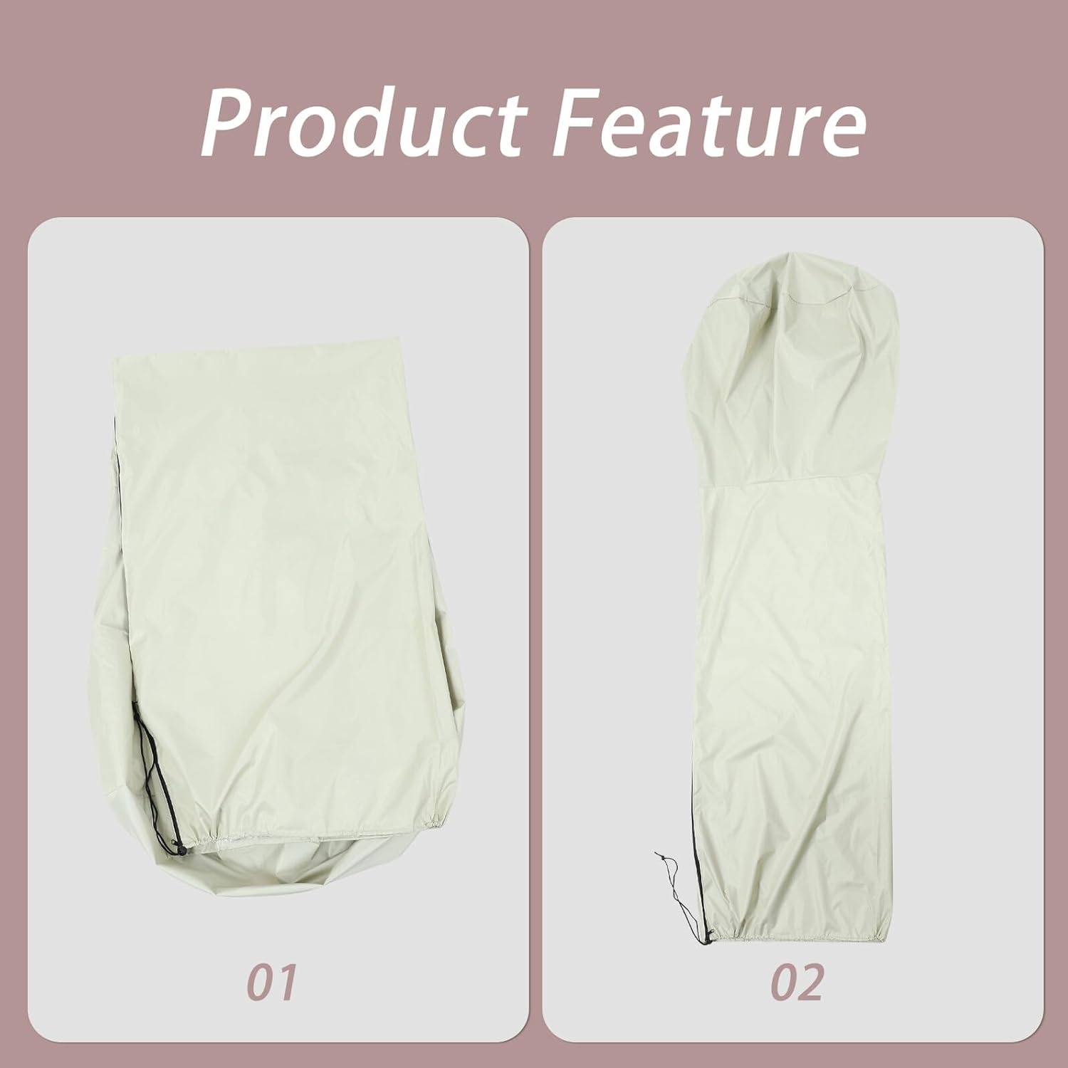 SEWACC Patio Heater Cover Beige Oxford Tear-resistant Protective Dustproof Shield for Outdoor Garden Heater