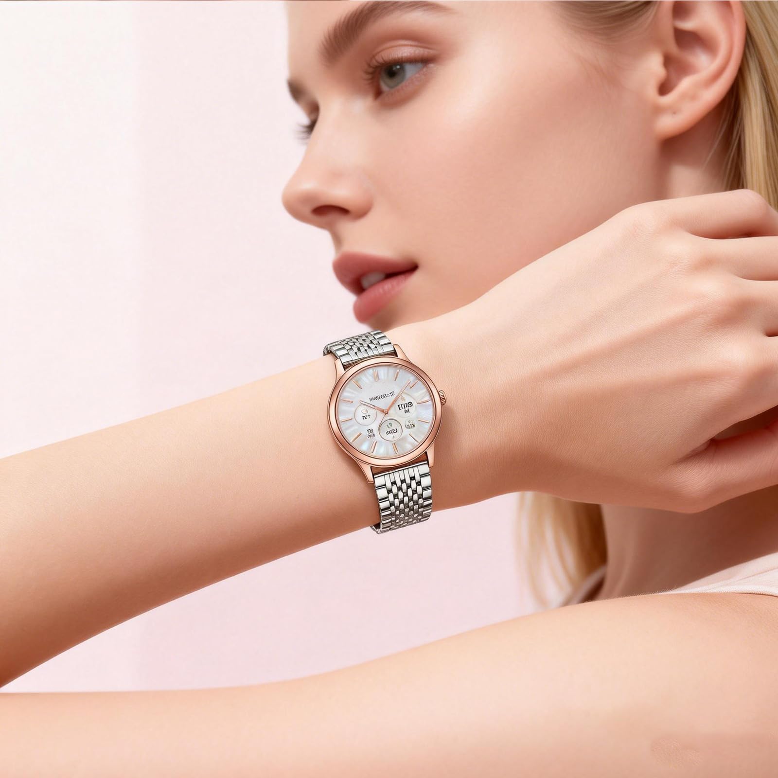 Juntan Edelstahl Uhr Uhrenarmband 20mm für Herren Damen, 9-Perlen schlank poliert Quick Release Uhr Armband, Elegantes Ersatzarmband für traditionelle & Smart Uhren