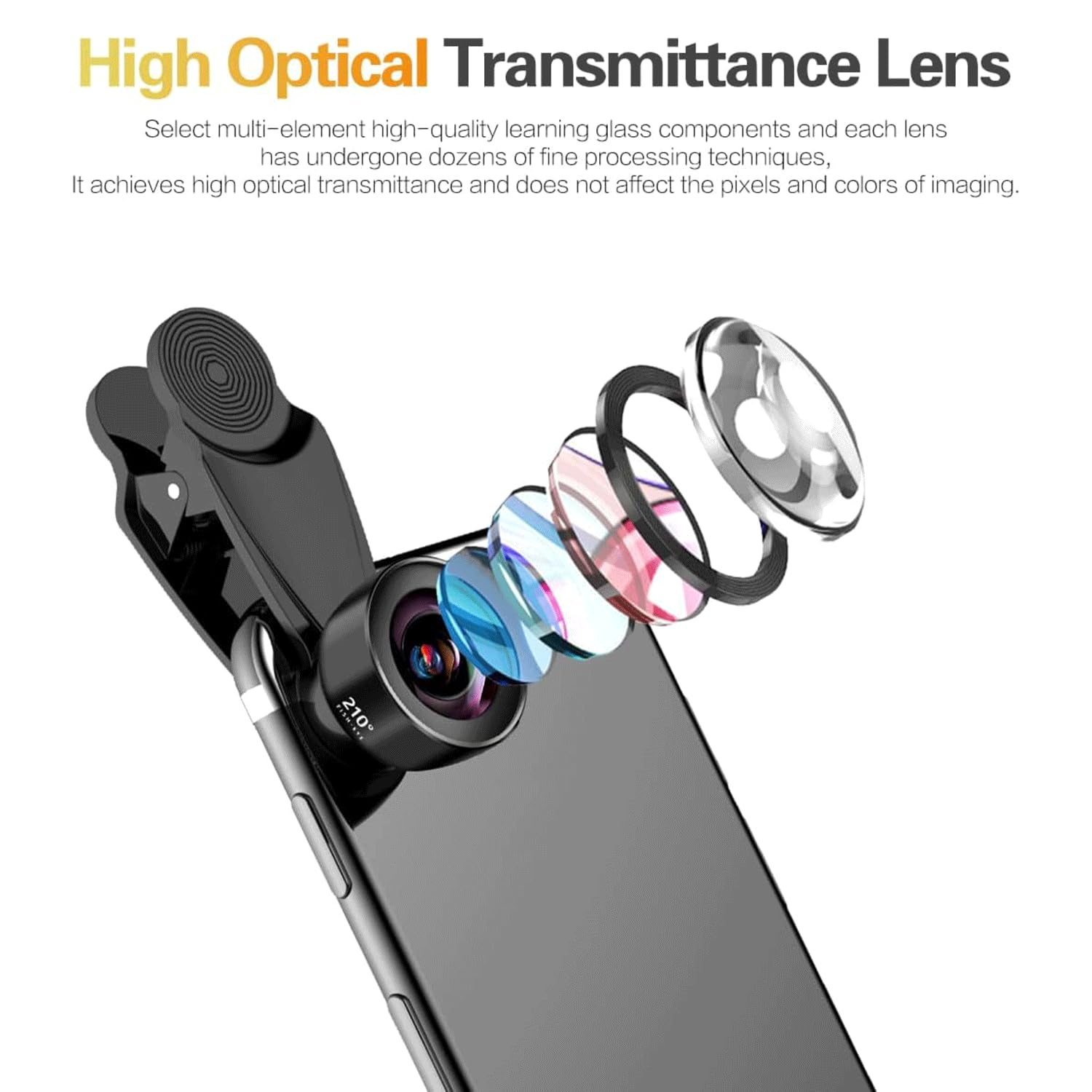 Kit Objectifs 3 En 1 Pour Smartphone | Grand Angle 120°, Fisheye 210°, Macro 25X | Accessoire Photo Universel