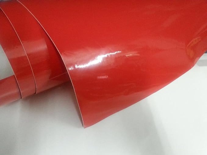 Vinilo rojo brillante para uso interior y exterior, disponible en varias medidas