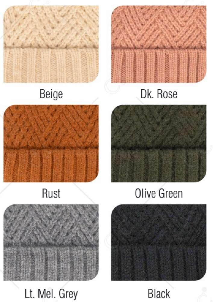 C.C Unisex Chunky Soft Stretch Cable Knit Warm Fuzzy Lined Skully Beanie