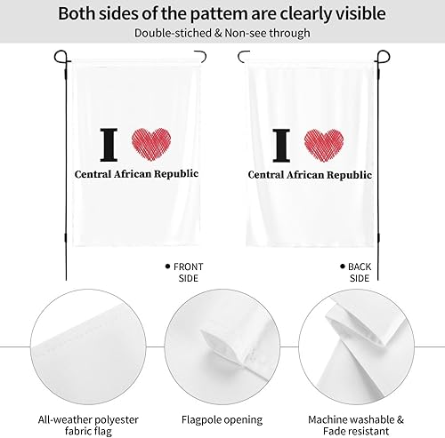 Miniatura 6 de I Love Central African Republic Garden Flag 12.5"x18" Inch Double Sided Garden Flags Home Lawn Outdoor Decor Flags Party Banner Welcome Flag