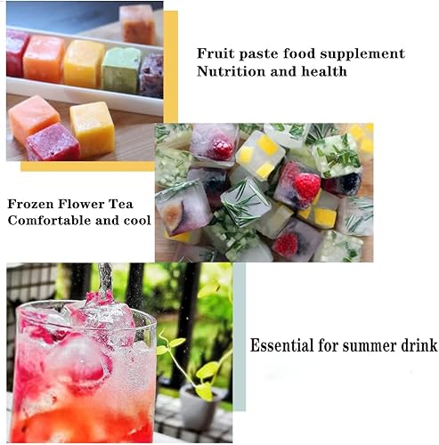 Miniatura 7 de Bandeja para cubitos de hielo, paquete de 3 moldes de silicona para cubitos de hielo, bandejas de hielo de silicona, más fáciles de liberar, sin BPA