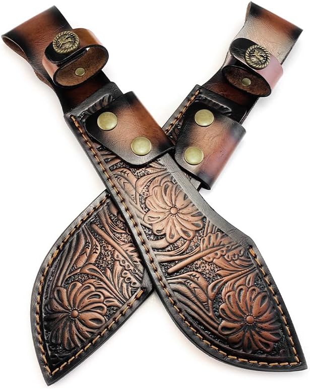 1PC Leather Knife Sheath, 13.11inch Protective Case for Belt with Snap Closure Fits for Outdoor Search, Rescue, Hiking