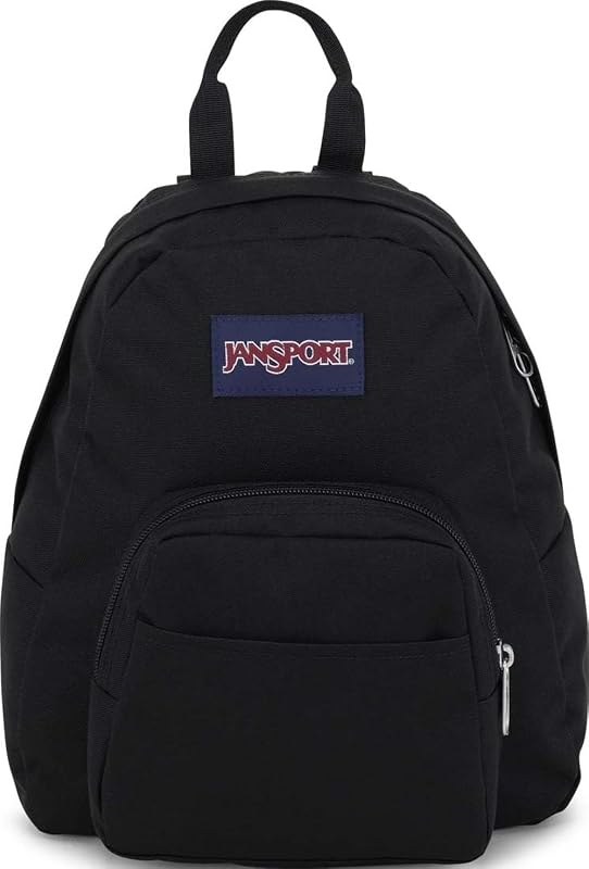 Mini mochila de media pinta, 10.2 L - Mini bolso duradero con correas ajustables para los hombros, compartimento principal individual, bolsillo con cremallera, negro