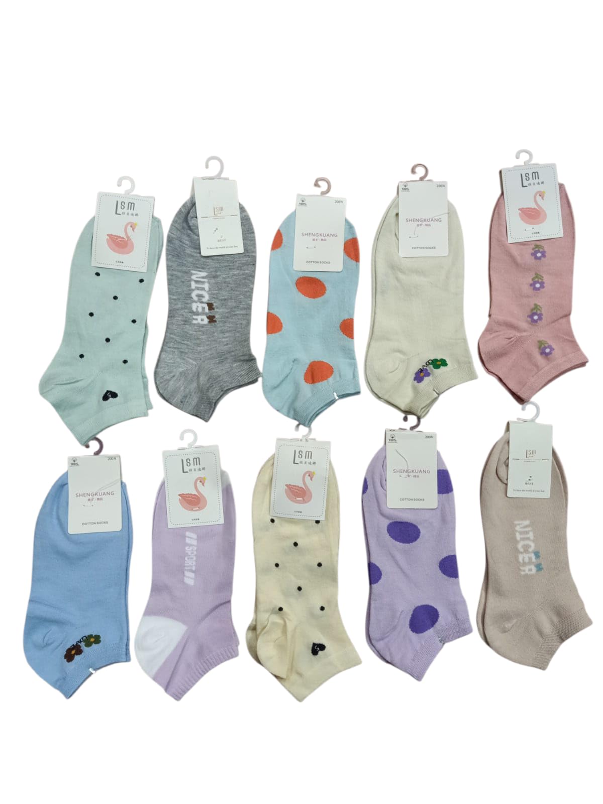 Women's Cotton Ankle Socks, Multicolour, Assorted Designs, Pack of 5 Pairs-picture-32