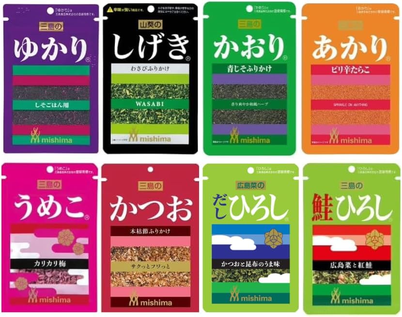 三島食品 8種ふりかけセット ゆかり･しげき･あかり･かおり･うめこ･だしひろし･鮭ひろし･かつお