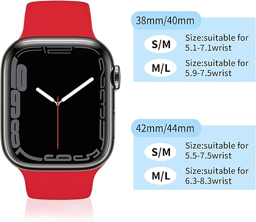 Miniatura 7 de JXGM - Correas compatibles con Apple Watch de 1.49, 1.57, 1.61, 1.65, 1.73, 1.77 pulgadas (384041424445mm), correas deportivas de repuesto de