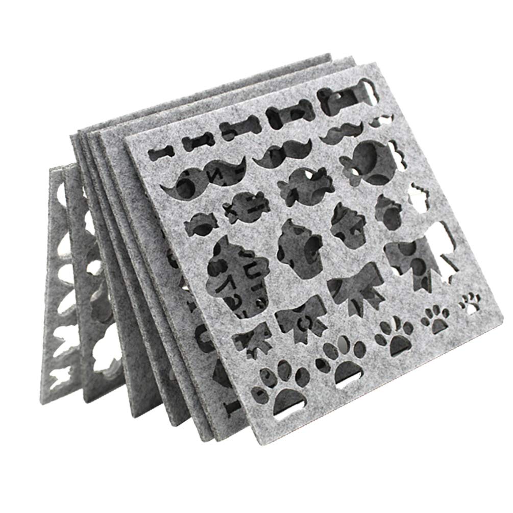 Hohopeti Kit Feutrage 7 Pièces - Pochoirs Applique Moule Feutre Laine, Outils Broderie Pour Débutants