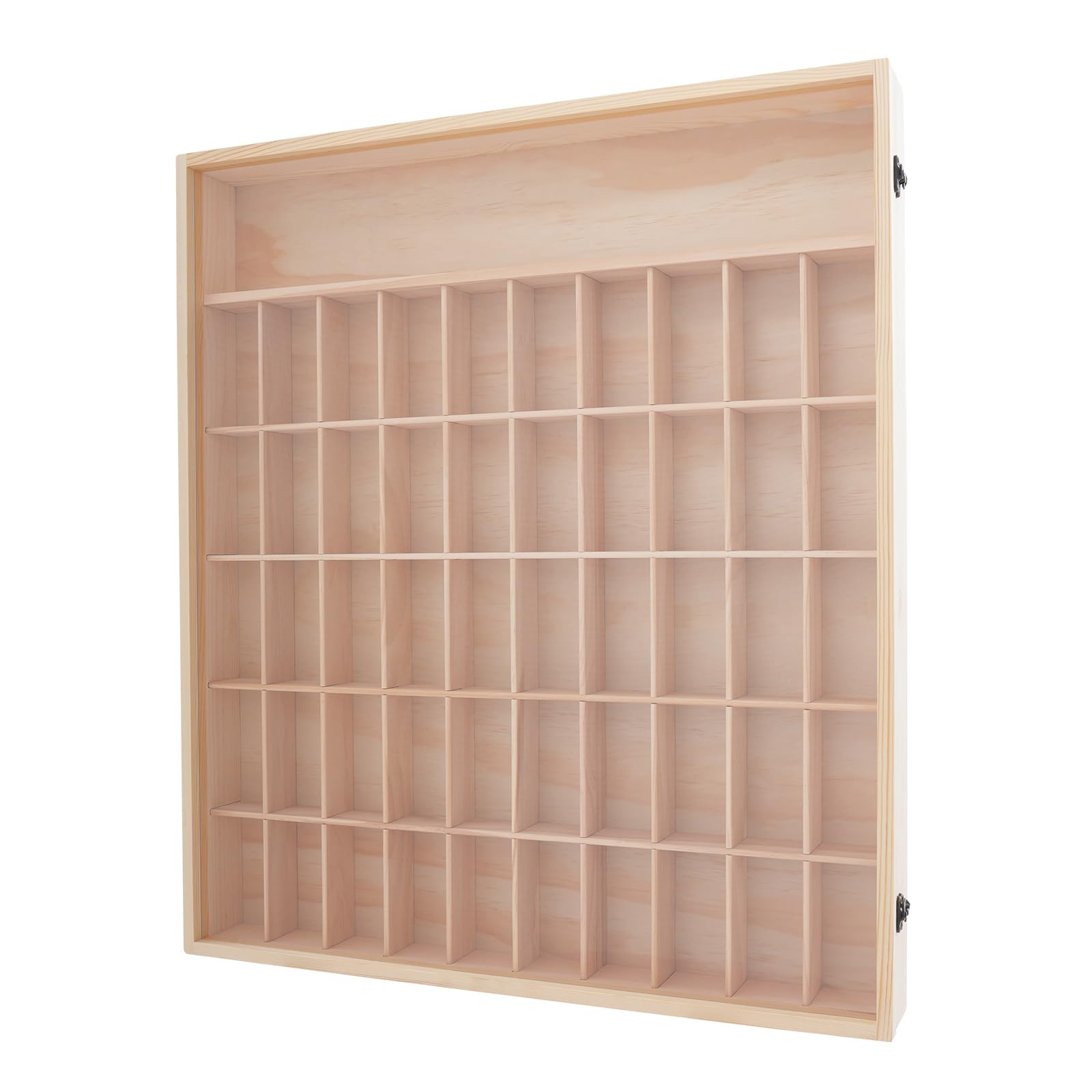 Hängevitrine Glas aus Holz Vitrine Hängend 59.6x62.6 cm Schrank mit Glastüren Sammlervitrine, Holz Vitrinenschrank, 6 Ebenen Schaukasten Multiplex Setzkasten für Schlafzimmer, Wohnzimmer