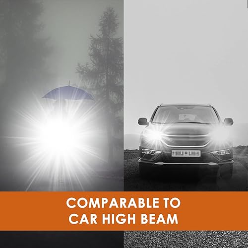 Miniatura 2 de ustopfire Linterna LED recargable de alto lúmenes, 250000 lúmenes, linterna táctica súper brillante con 5 modos, IPX5 impermeable, luz de flash de