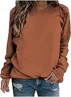 Vifucz Roupas femininas de manga comprida estampadas, caimento solto, moletom para mulheres, gola redonda, simples, roupas de inverno e outono 2023