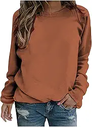 Vifucz Roupas femininas de manga comprida estampadas, caimento solto, moletom para mulheres, gola redonda, simples, roupas de inverno e outono 2023