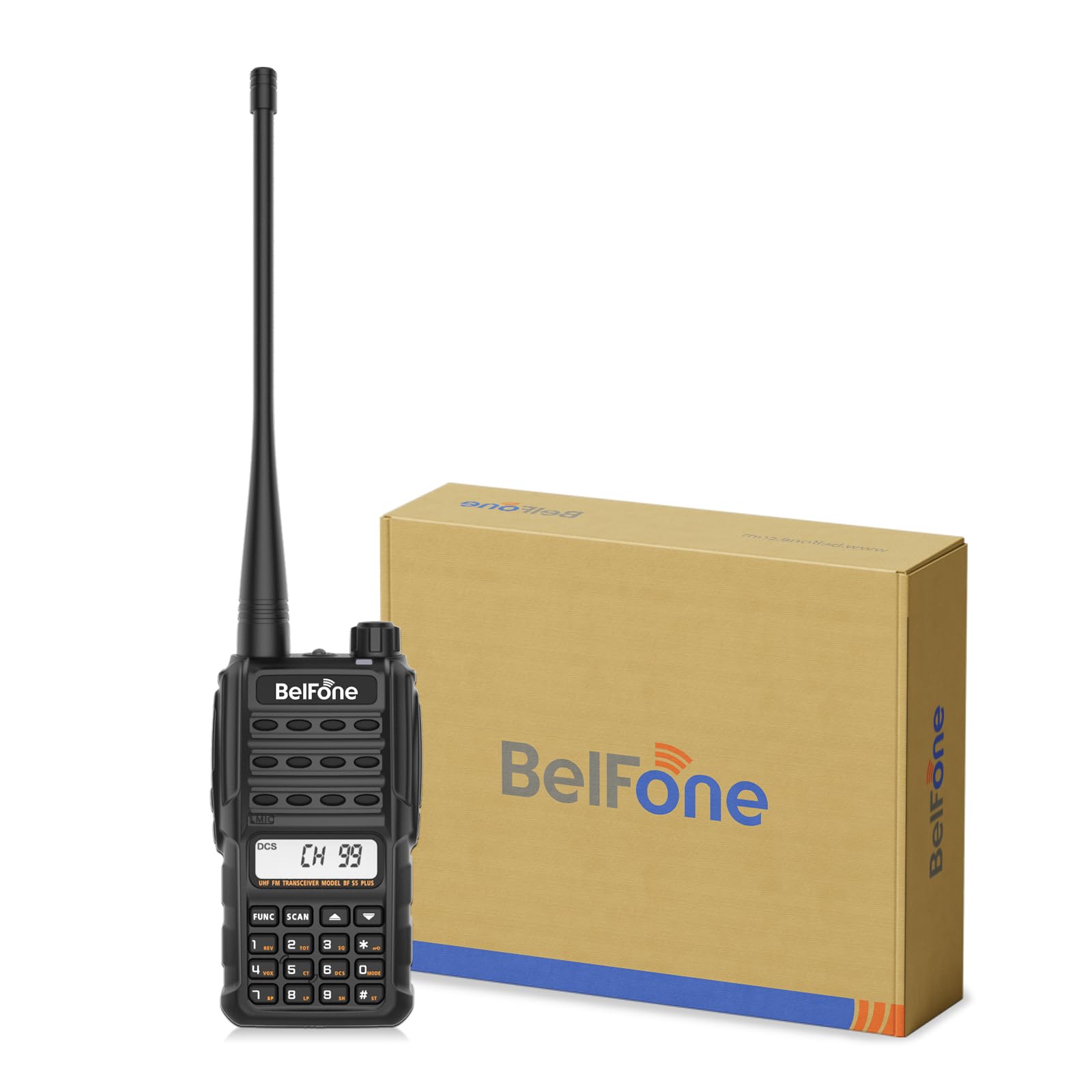 1 Pack 2800mAh Long Range Walkie Talkie,BelFone Two Way Radio Rechargeable,9 Squelch Level Walkie Talkie for Adults,Loud Volume, 10 Days Standby,Intelligent Power Saving,CTCSS/CDCSS,VOX,Flashlight