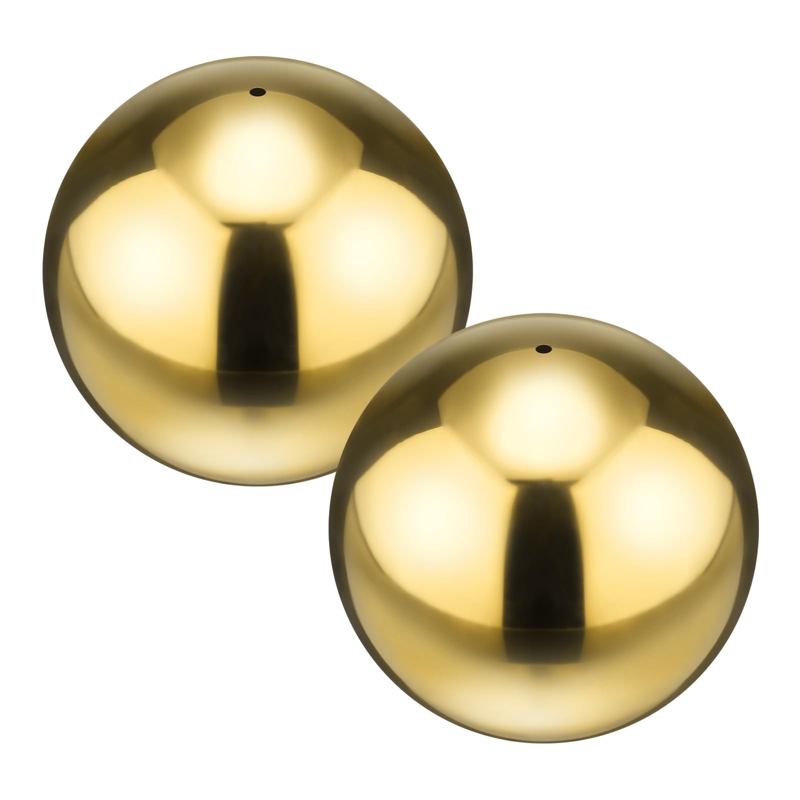 M METERXITY 2-Pack Sfere Riflettenti Da Giardino 4.7 Pollici In Acciaio Inossidabile 201 Sfera Cava Riflettente per Decorazione Esterna Giardino/Stagno/Casa/Cortile [Oro]
