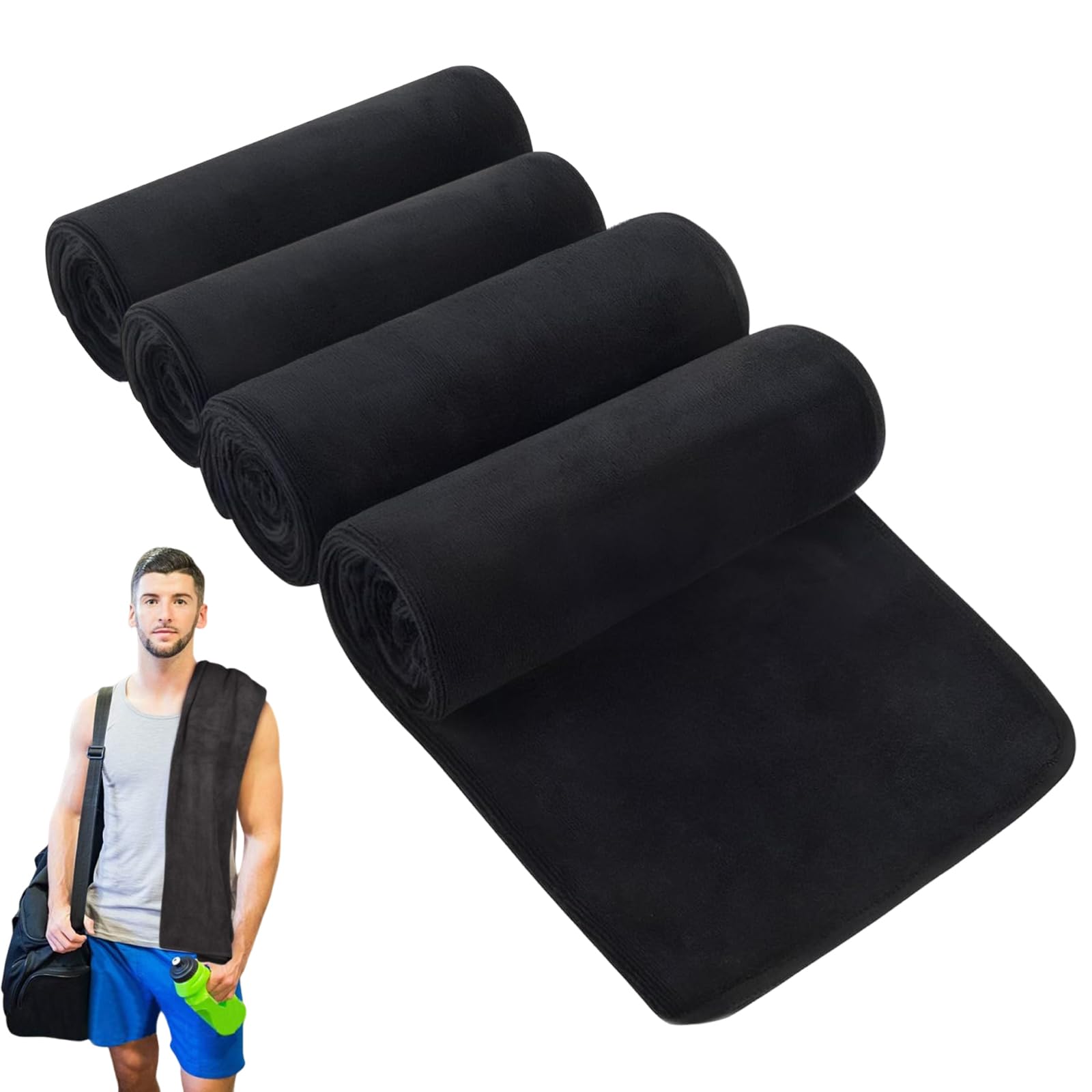 BFSYRR Gym Towel, Microfibre Towel, 4 Pack Super Soft and Absorbent Sports Towels for Men and Women, Workout Sweat Towels for Gym Travel Camping Hiking Yoga