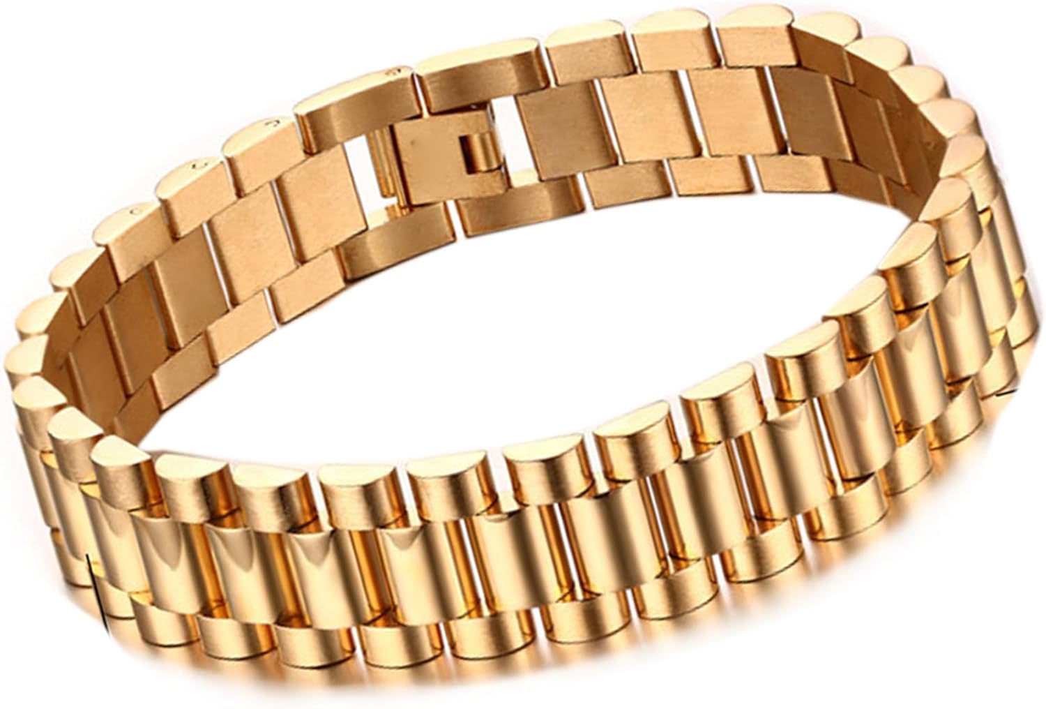 Gold Link Chain Bracelet, Single Link Chain Bracelet, Light and Elegant Decoration for Dating (Gold)