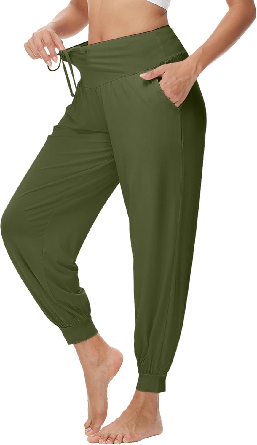 WiWi Women's Yoga Pants Viscose from Bamboo Stretchy Joggers Pant Comfy Lounge Bottoms Pajama S-XXL - Image 2