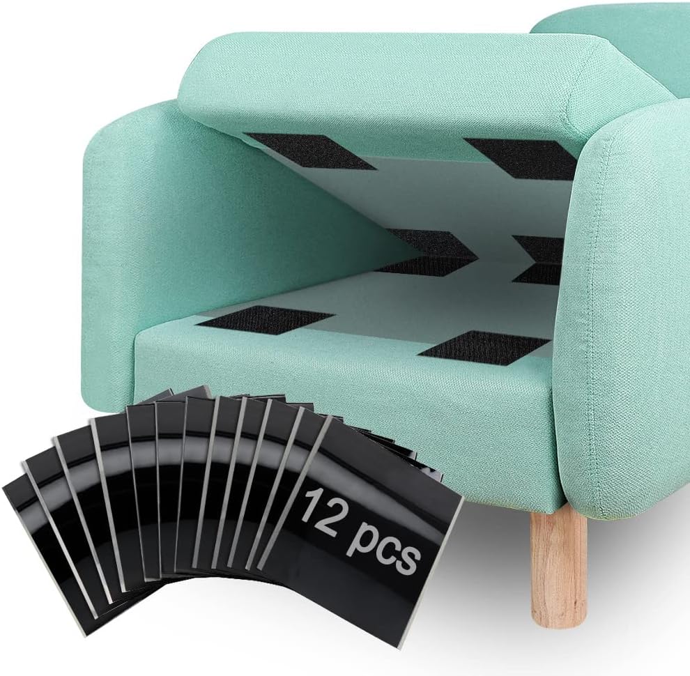 6"x 6" Couch Cushion Non Slip Pads, Hook and Loop Pad with