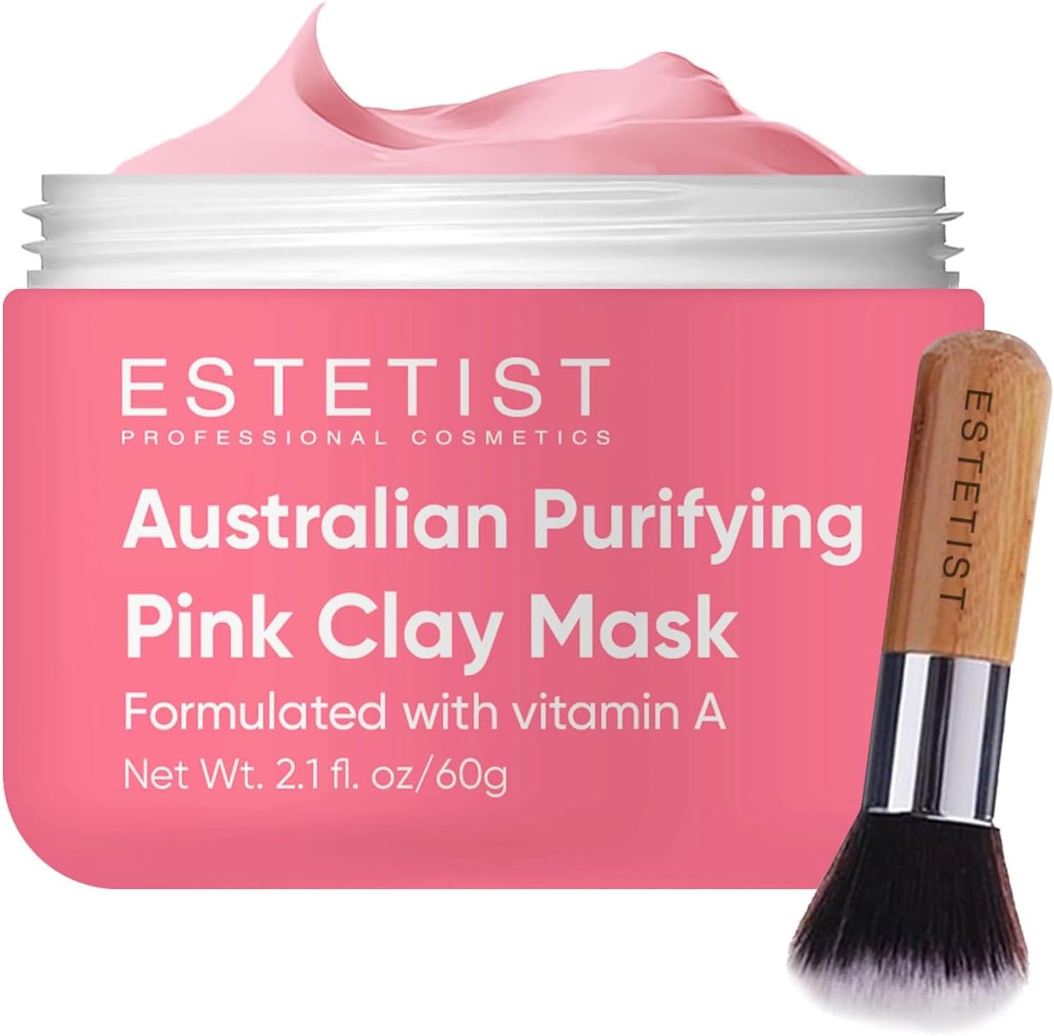Purifying Pink Face Mask With Australian Pink Clay Blackhead Remover Quality Pore Cleanser Evens Skin Tone Acne Spot Treatment Natural Pore-Reducing Exfoliating & Detoxifying