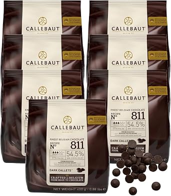Callebaut - 811 Plain Dark Chocolate Callets - 400gm - Case of 7