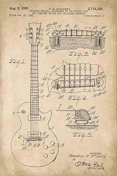 Gibson Les Paul Guitar Invention Patent Art Poster Print