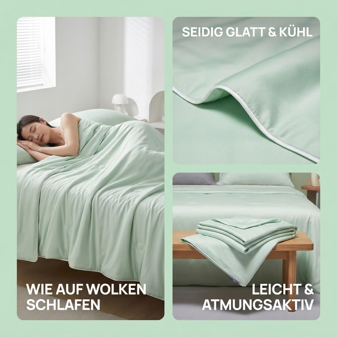 Yagerod Decke Kühlende Eisdecke für Heiße Sommernächte, Decke | Schlafdecke, Aweich Hautfreundlich, Leicht Atmungsaktiv, Q-Max 0,3 für Kühl Erfrischend(Cremeweiß,150 x 200)