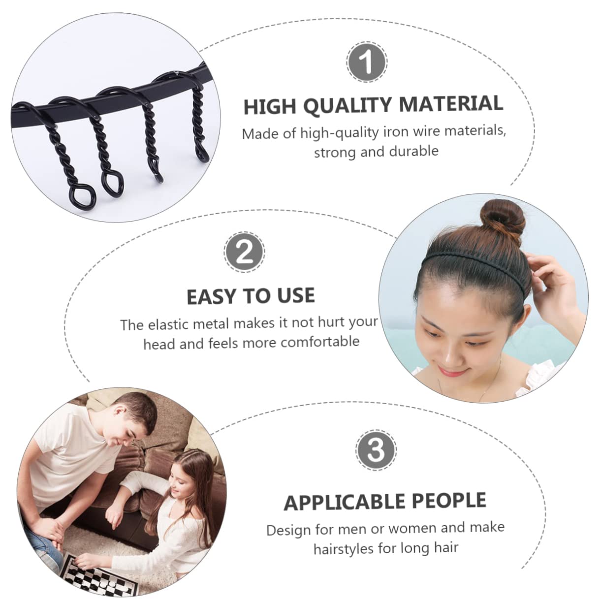 Healeved 0pezzi Fascia Per Nera Con Denti Da Accessori Semplici e Pratici Per Donne e Ragazze Per Feste e Uso Quotidiano