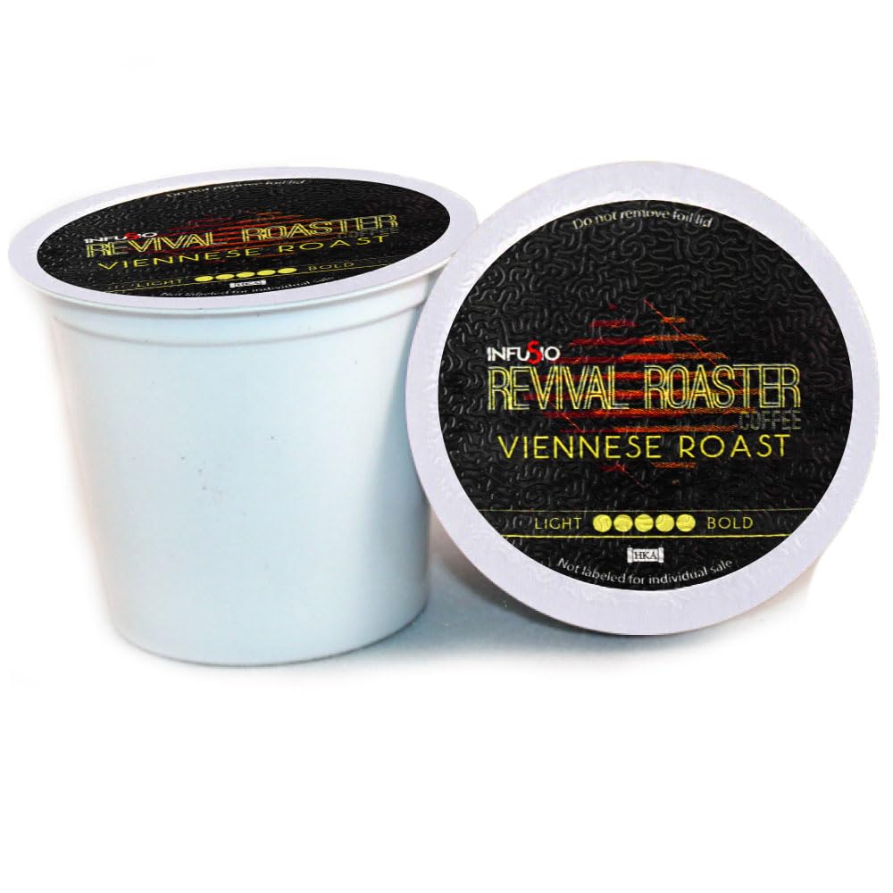 96-count Viennese Roast, (Dark Roast Coffee) Single Serve Coffee Pods for Keurig K Cup® Brewers – InfuSio Revival Roaster Gourmet Roasted Coffee (