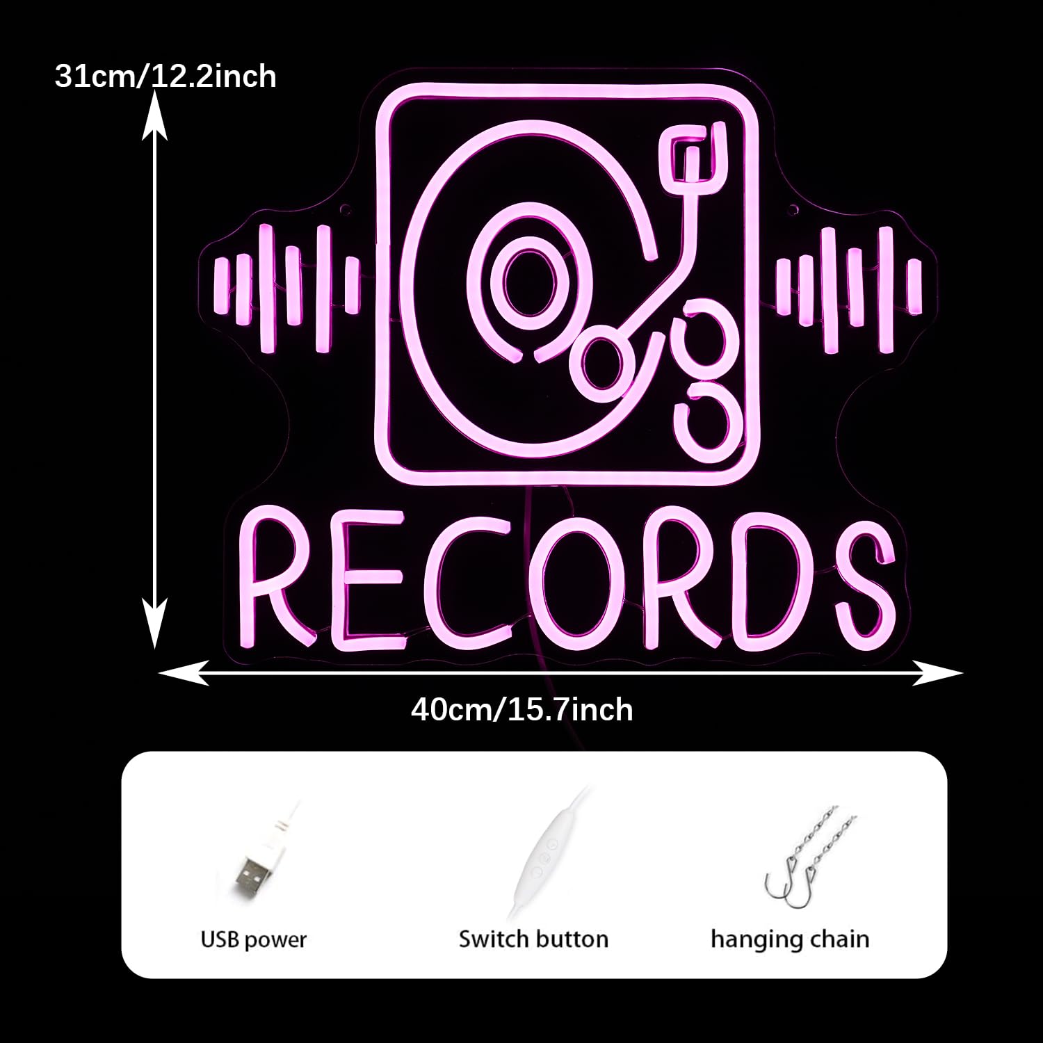 Amazon.co.jp: レコード ネオンサイン 壁装飾 ジュークボックス 音楽