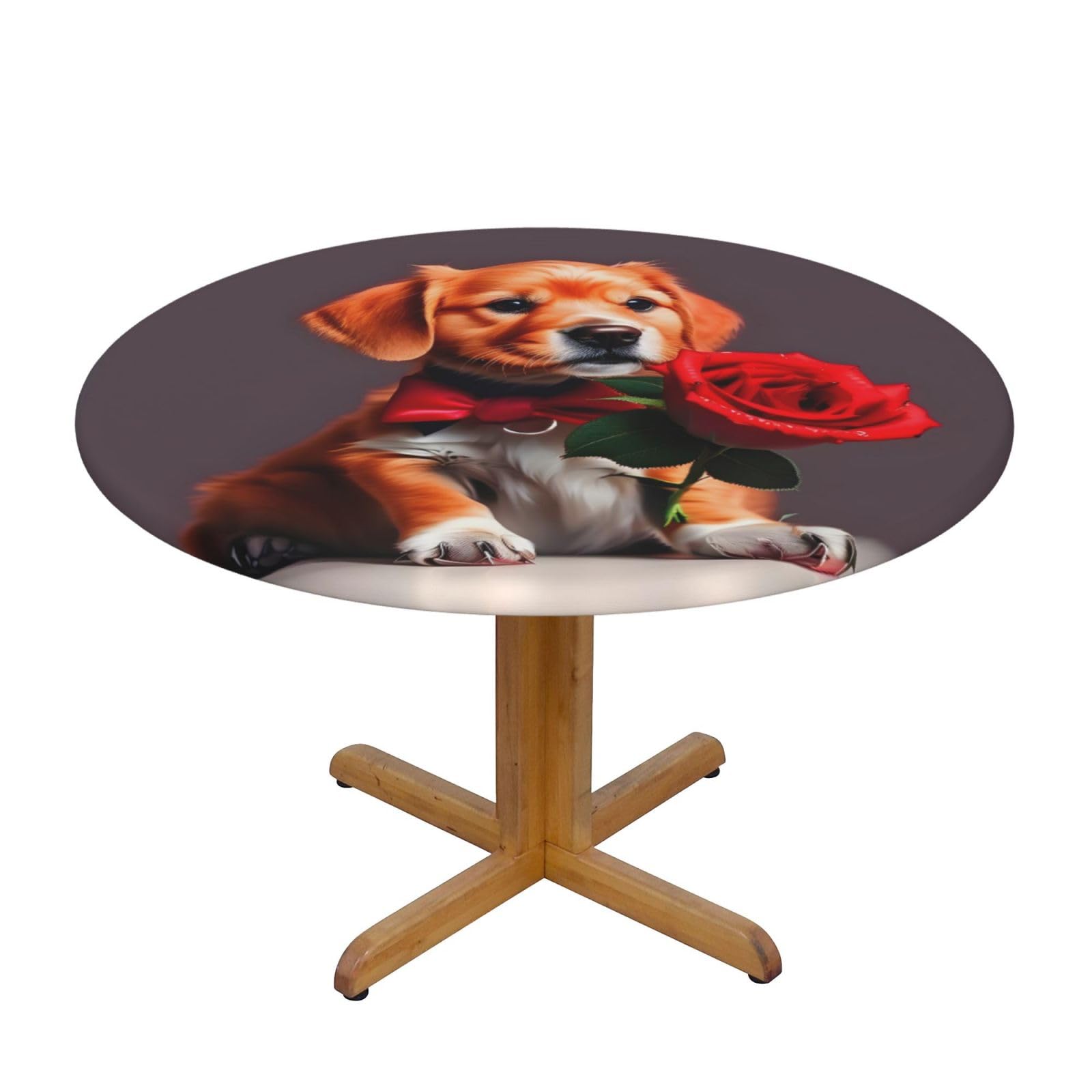ZQYTGFDC Gentleman-like dog S Decorative Round Tablecloth Waterproof Anti Stain Oil Proof Size for 40 50 inch