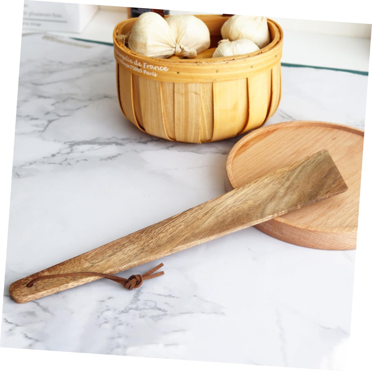 Flat Top Spatula for Griddle Non-stick Wooden Egg Flipper Non Scratch Cooking Spatula Long Handle Wooden Utensils