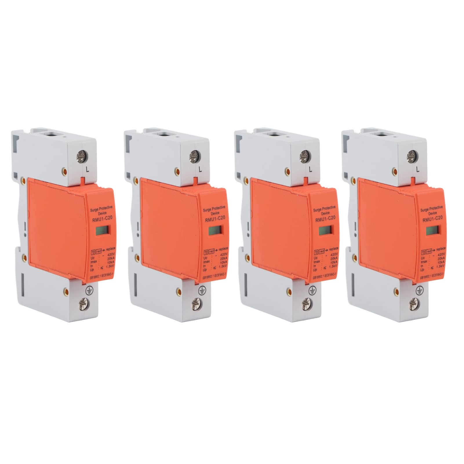 Protector contra sobretensiones 1P AC 420 V pararrayos Imax 40 KA con riel DIN 8