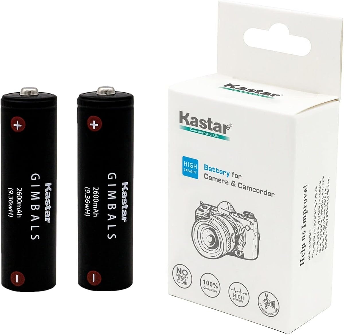Kastar Battery 2-Pack Replacement for Manfrotto MVG460 & MVG460FFR, GMB-B117 Battery, GMB-B118 Battery, Moza Air 2 Gimbal Stabilizer, XHDATA D-808 AM/FM